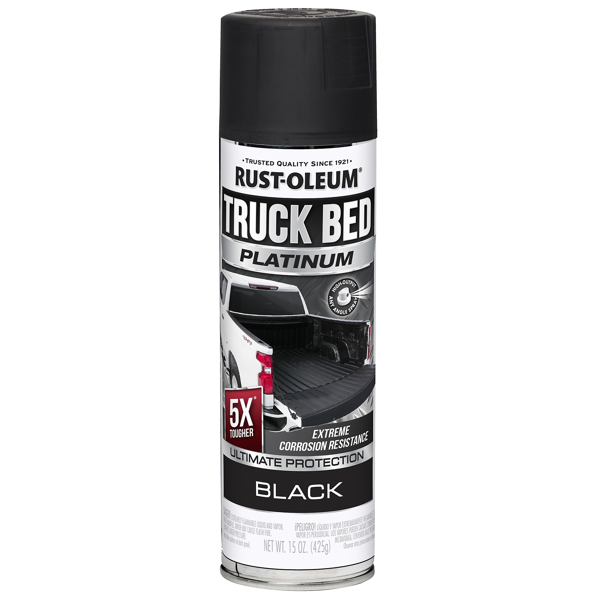 Rust-Oleum Platinum Series Truck Bed Coating - 15 Oz. Spray, Black, 6 Pk, Model# 382630DS